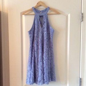Francesca’s Blue Lace Keyhole Dress